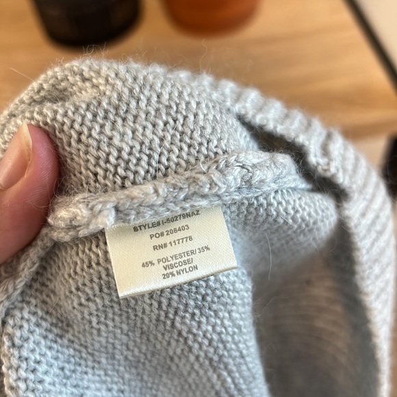 NWT Lovestitch Gray Heather Sweater Knit Long Sleeve Wrap, S - Picture 7 of 7